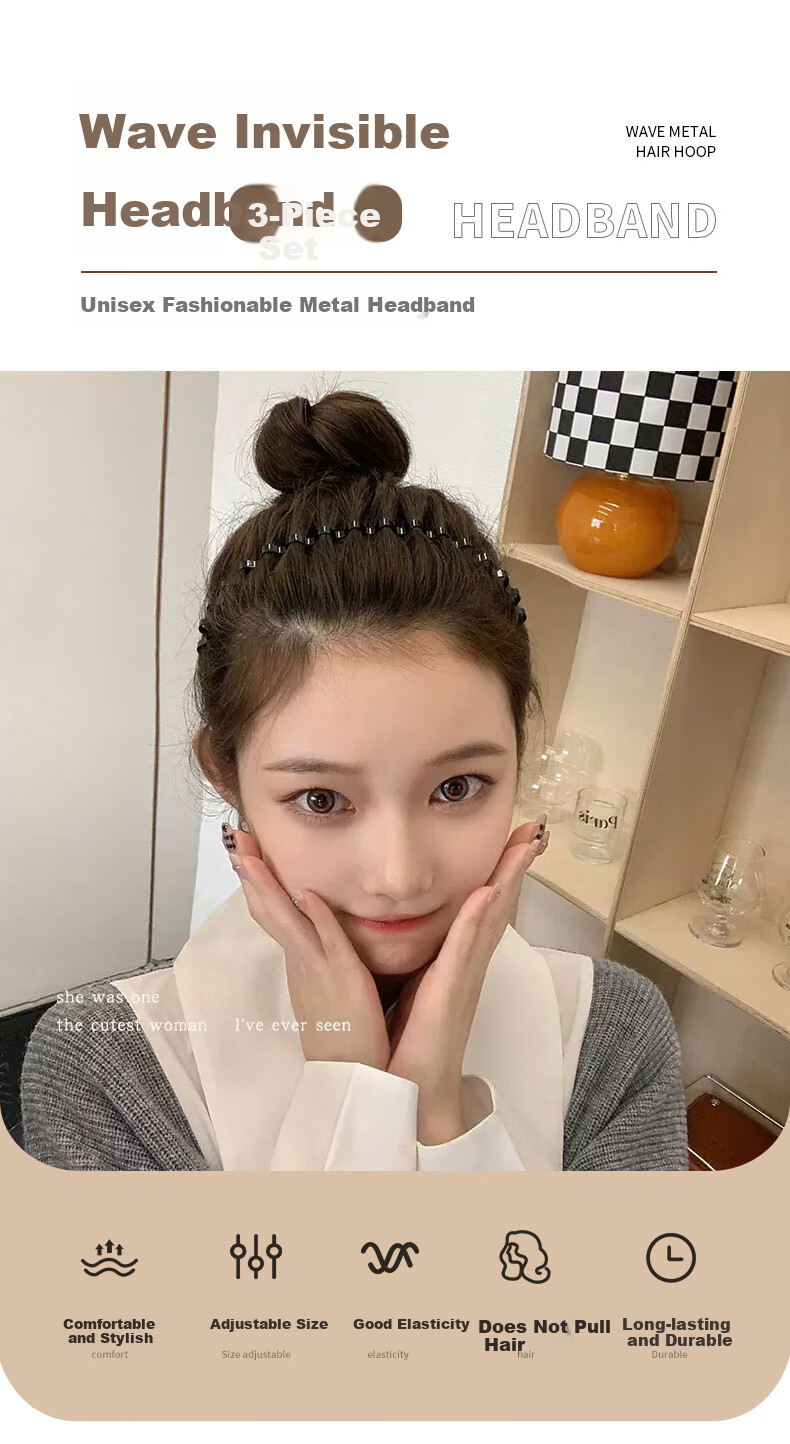 Chense Headband for Women, Travel-Friendly, Extendable, Foldable, Face-Washing Strap with Teeth, Anti-Slip, Hair-Clipping Headband for Bangs And Hair Ties 1