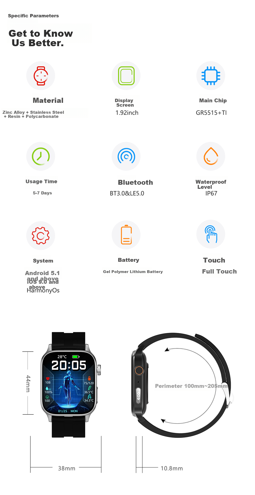 AILUO Blood Glucose Monitoring Watch: All-In Smart Health Device for Blood Pressure, Heart Rate, ECG And Stroke Detection, Non-Medical Grade, Non-High Precisio 17