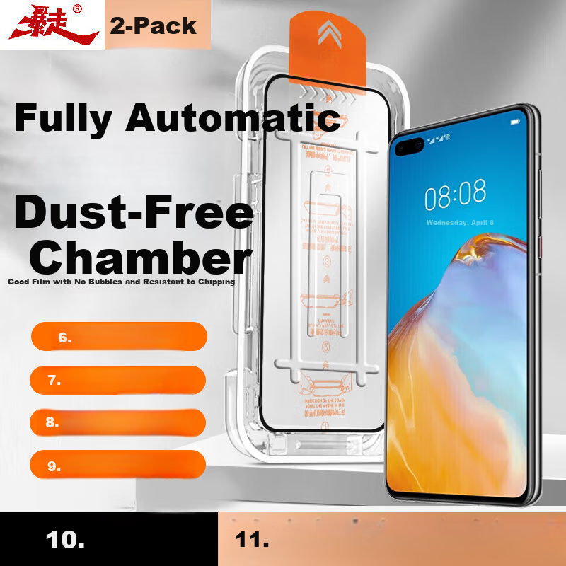 Baozou [No Dust Warehouse 2 Pieces - Replacement Guaranteed] Tempered Glass Screen Protector for Huawei P40, Full Coverage HD Glass Protective Film for Huawei P40 Smartphone