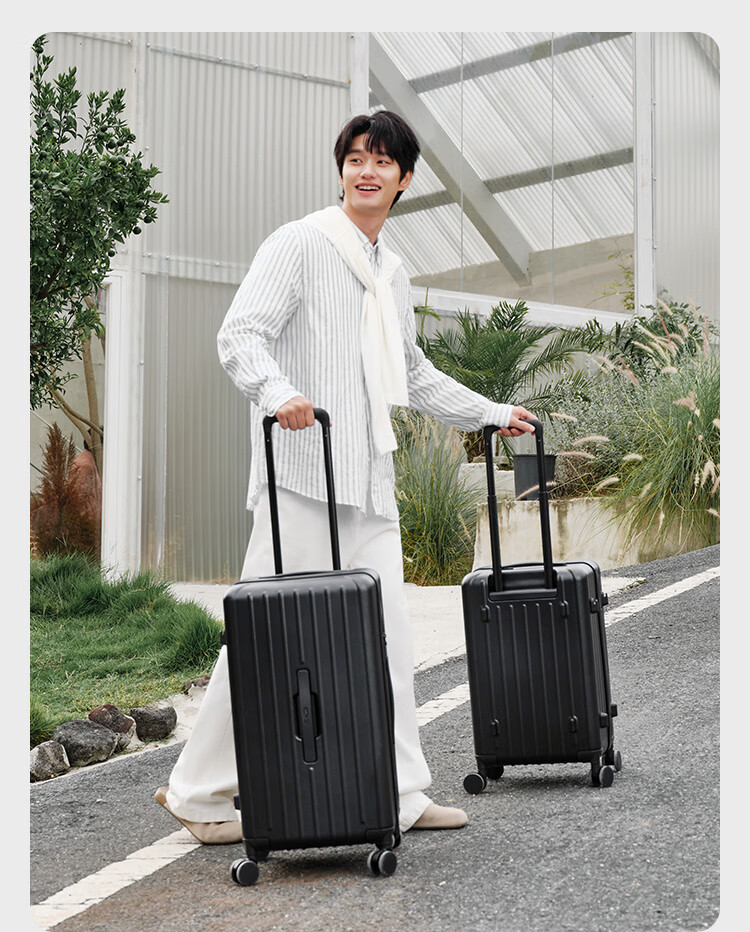 JD Jingzao Wuji Trunk 28-inch Large Capacity Travel Luggage Suitcase with Password Lock for Men and Women, Student, Twilight Black 6