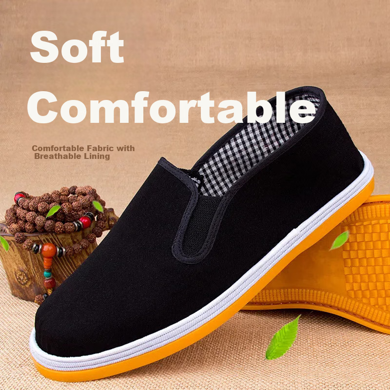 Laobaojia Old Beijing Cloth Shoes, Handmade Work Safety Shoes, Cowhide Sole Durable Wear-Resistant Flat Shoes, Unisex Style, Size 40 3