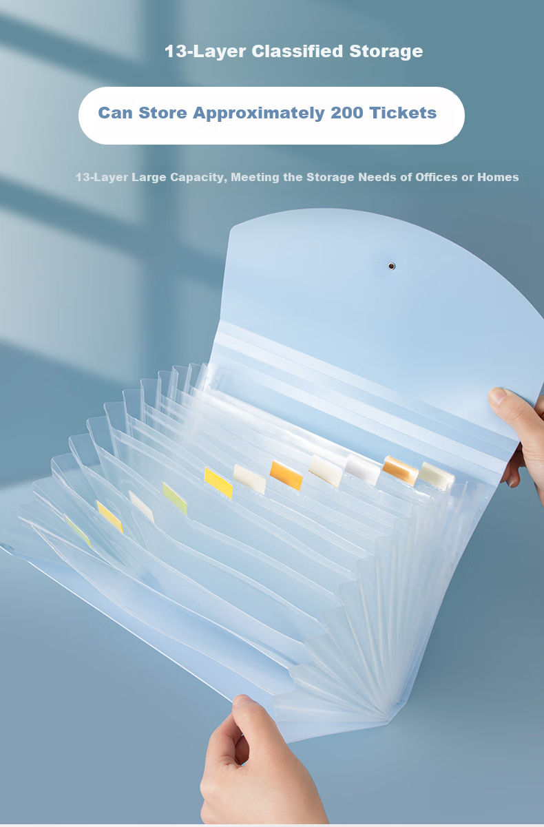 Nanguoshuxiang Receipt Organizer Folder, Large Capacity Accordion File Holder for Bills, Receipts, Promissory Notes, Invoices, Classified Documents, Appliance Instructions, Storage Organizer Tool - Transparent 5