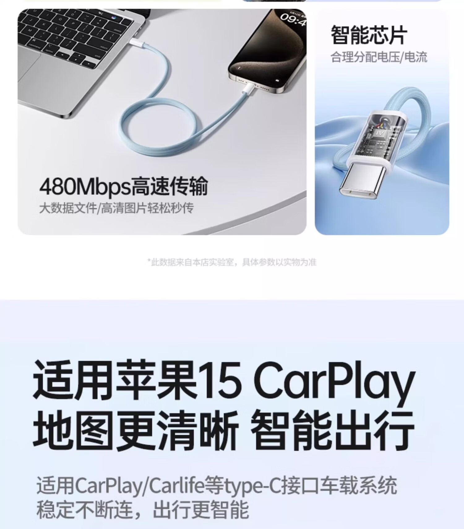 AMKE Apple 15 Charger Cable 60W Fast Charging iPhone 16 Plus/Pro Max/17 Air Original Dual Type-C Data Cable [Original Genuine] C to C Braided Cable 1
