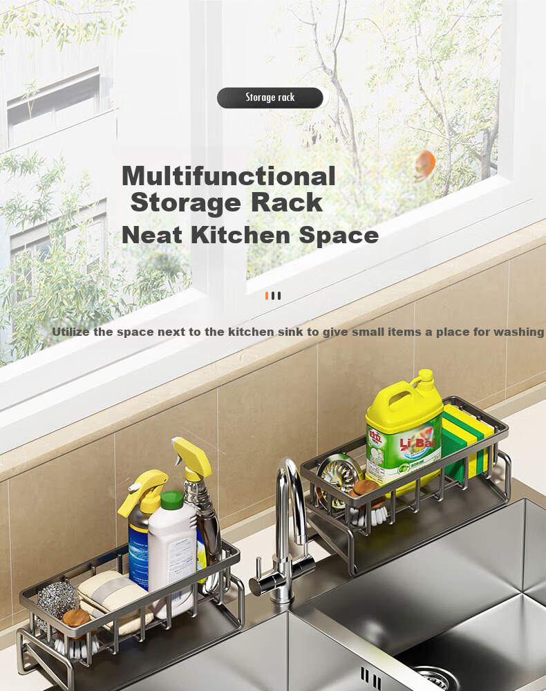 Century Zhenghe Kitchen Faucet Storage Rack Sink Draining Rack Multifunctional Cloth Storage Rack 1