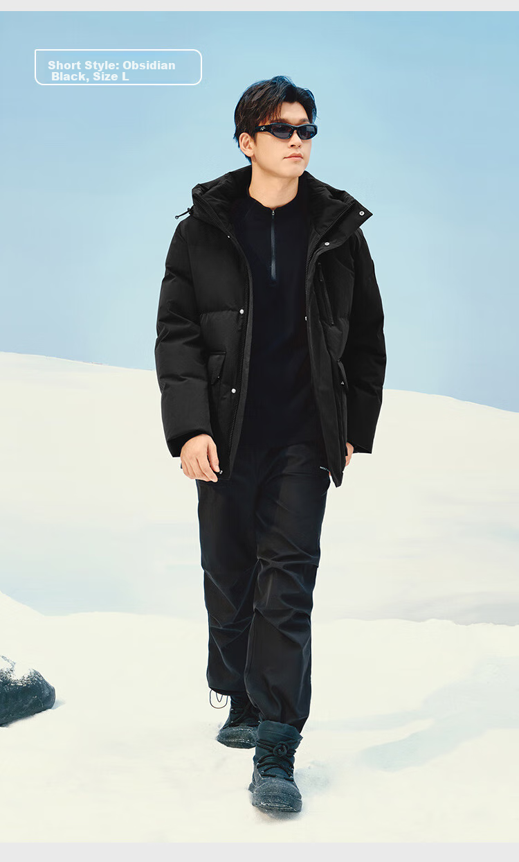 JD Original [New Product Launch] Goose down Jacket for Men And Women, Ultra-Cold Imported 95% White Goose down Long Coat, Oatmeal Color, XL Size 22