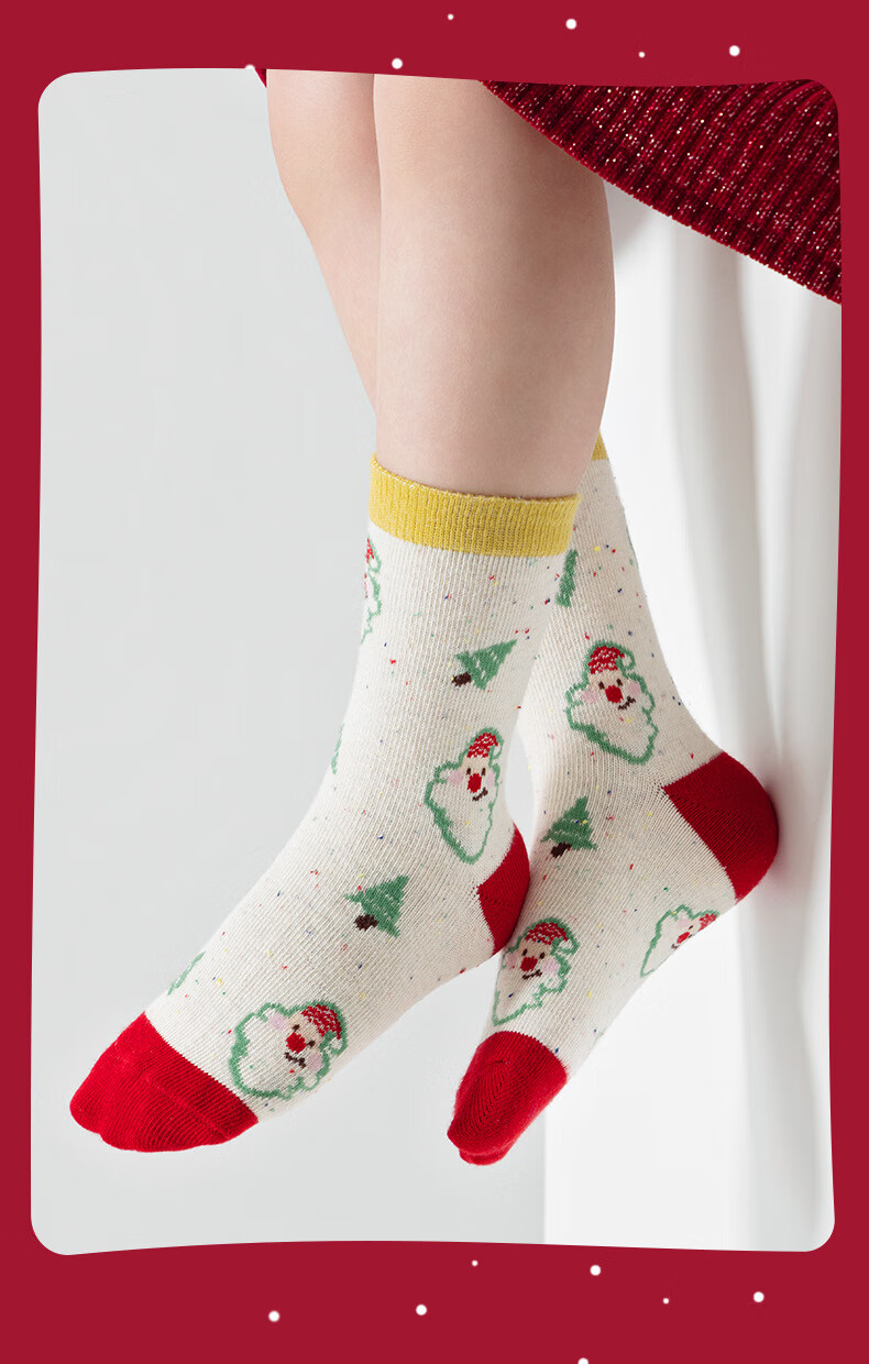 Miiow Christmas Gift Children's Socks Autumn Winter Cotton Girls Baby Kids Christmas Socks Boys Cartoon Mid-Calf Socks 6