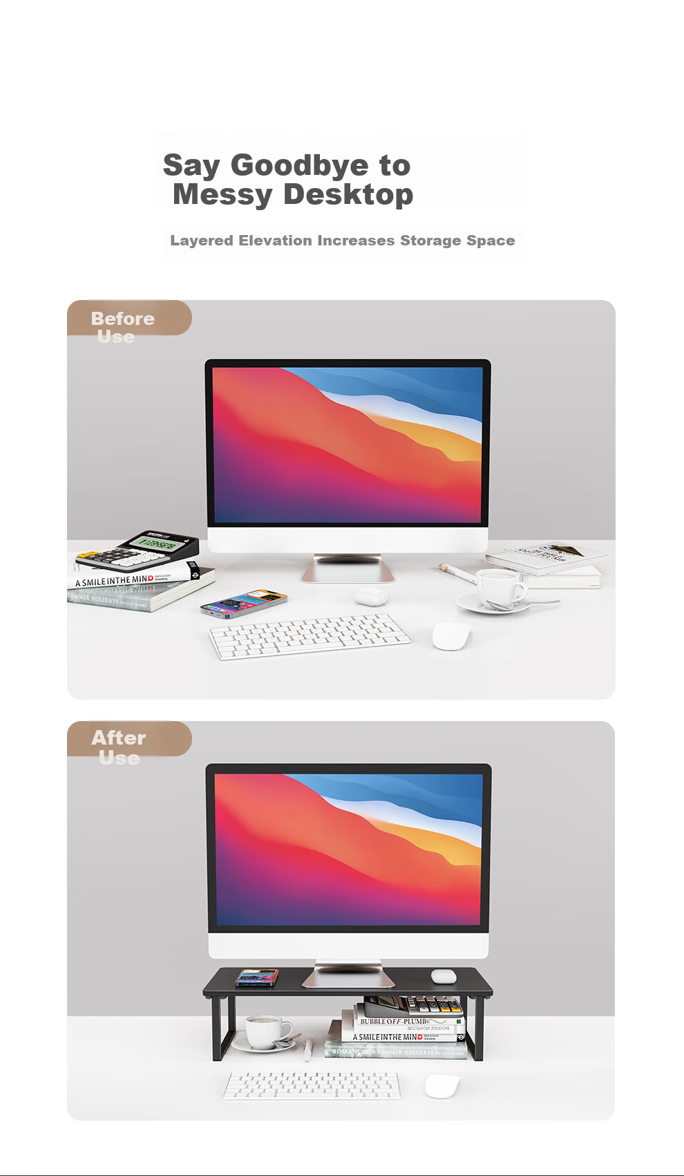 Saijing D1 Computer Desk, Office Desk, Height Adjustable Desk, Laptop Riser, Adjustable Standing Desk, Small Mouse Pad Holder 4