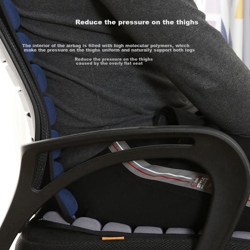 Dijialun 5D Pressure-Relieving Car Seat Cushion, Front Single-Seat Square Pad, Non-Airbag Inflatable Office Seat Cushion, Buttocks-Shaping Wheelchair 3D Comfortable Breathable Long-Sitting Car Seat Four Seasons Pad, 45*45 Black 11