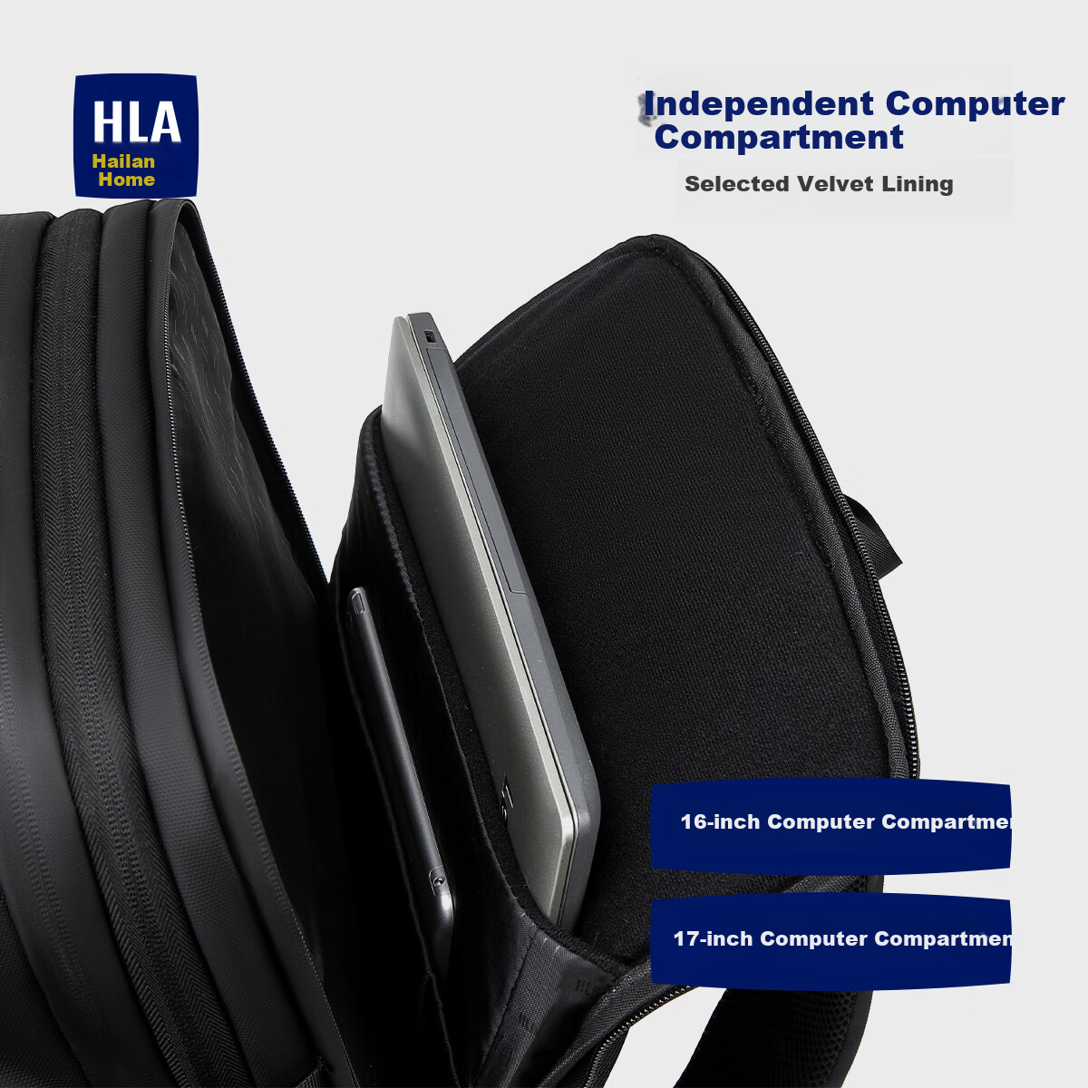 HLA Backpack, Business Large Capacity Backpack for Men, Suitable for Business Trips And Commuting, Water-Resistant Laptop Bag for Travel, Birthday Gift