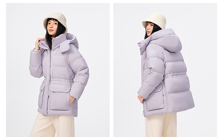 BOSIDENG 25 Years Women's Winter Down Jacket 90% Down Thickened Detachable Hood Slim Mid-Length Casual Coat 4