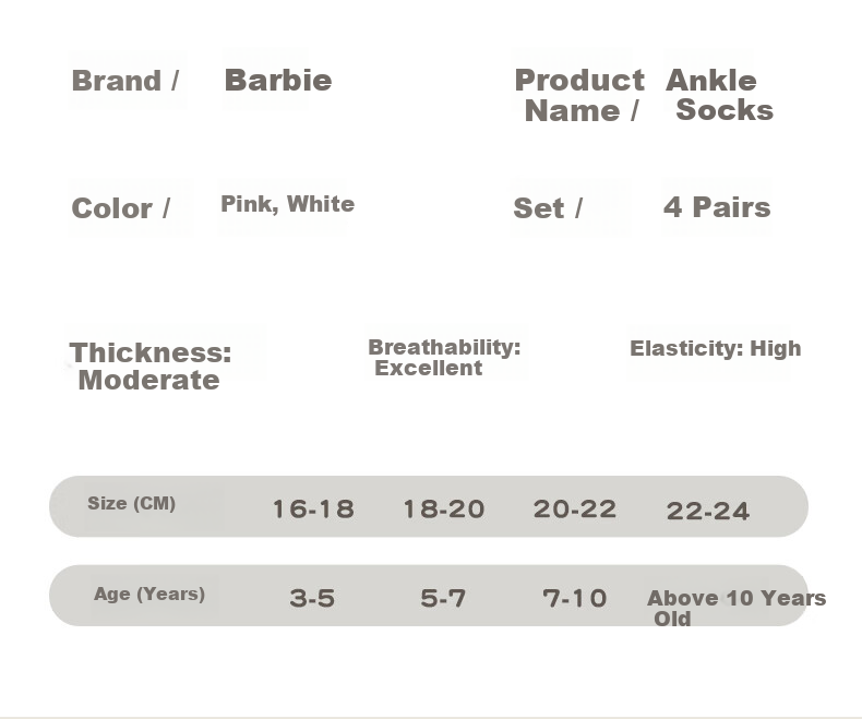 Barbie Girls' Socks, Mesh Socks with Lace Trim, Cotton Socks for Children, White Princess Style, Versatile Short Socks for Spring And Autum 6