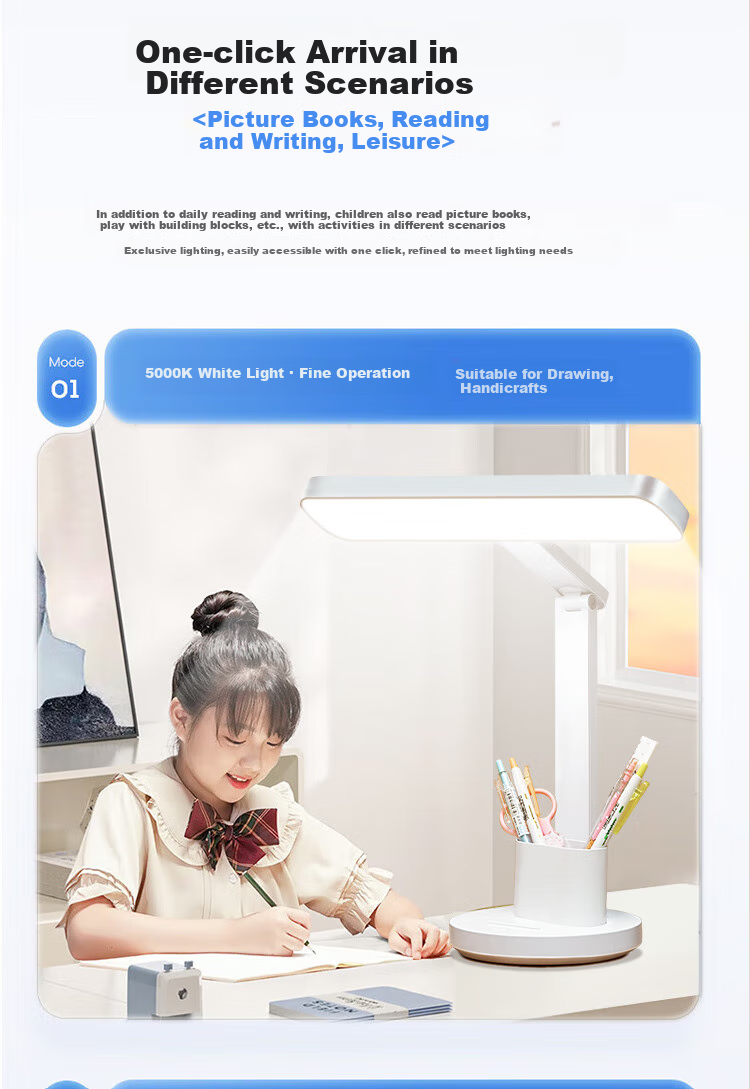 Jingqian Eye Protection Desk Lamp Student Study Lamp Children's Reading Desk Lamp Office Rechargeable Desk Lamp 11