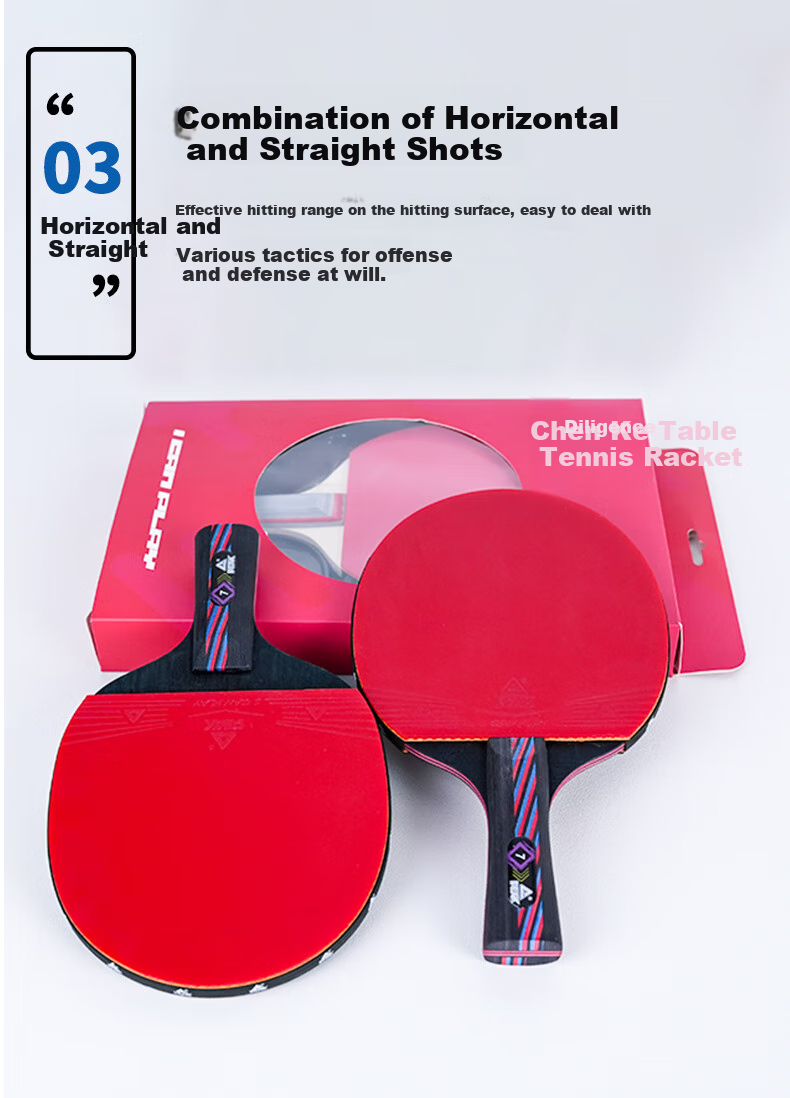 PEAK Table Tennis Racket Professional Adult And Student Competition Training Short Handle Single Racket Q7 Straight Handle 4
