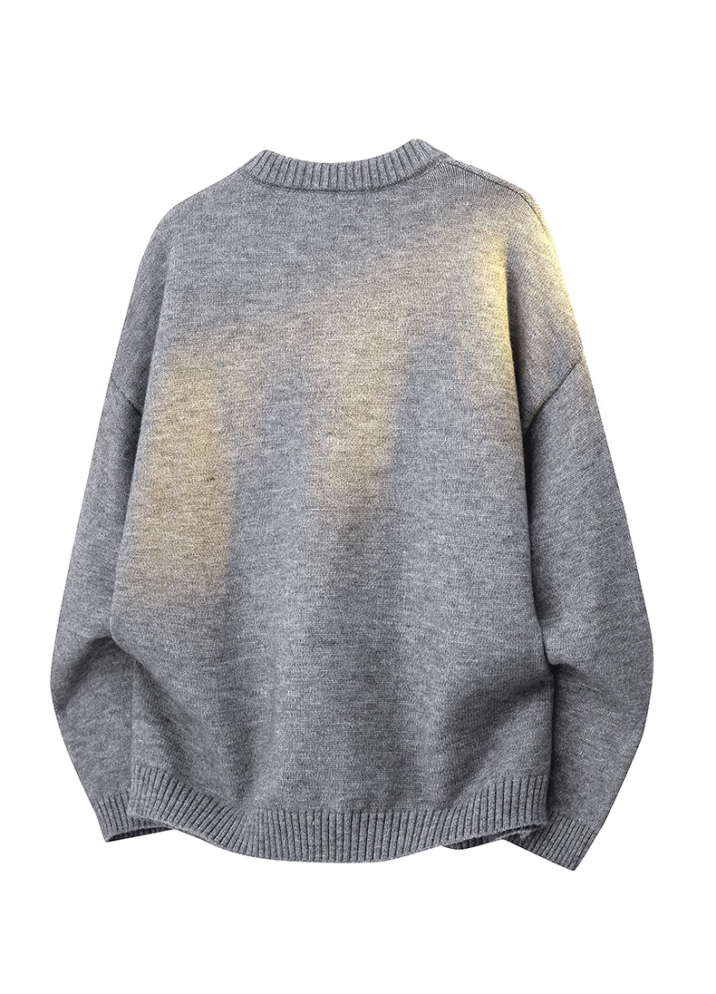 :CHOCOOLATE Men's Autumn New Knit Sweater Jacket Loose Pullover Long Sleeve Coat Navy Blue L 16
