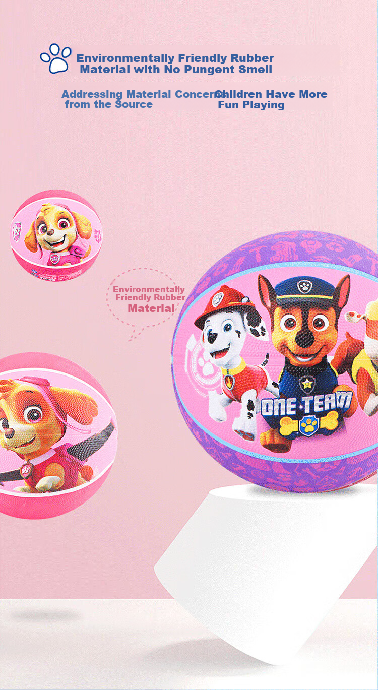 Hahaqiu Paw Patrol Children's Toy Basketball, Size 5 Ball And Paddle, for Ages 3-6, Kindergarten Sensory Integration, Birthday And Holiday Gift 4