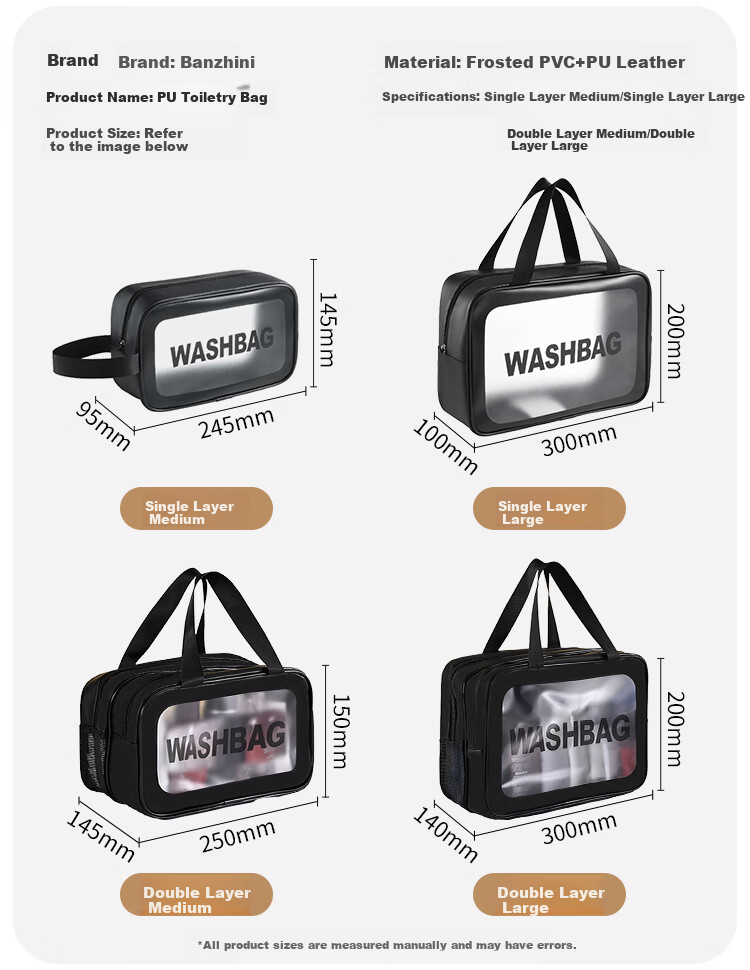 Banzheni Toiletry Bag for Men And Women, Travel Fitness Swimming Makeup Storage Bag, Underwear Organizer, Business Trip Wet And Dry Separation Waterproof Large Capacity 2