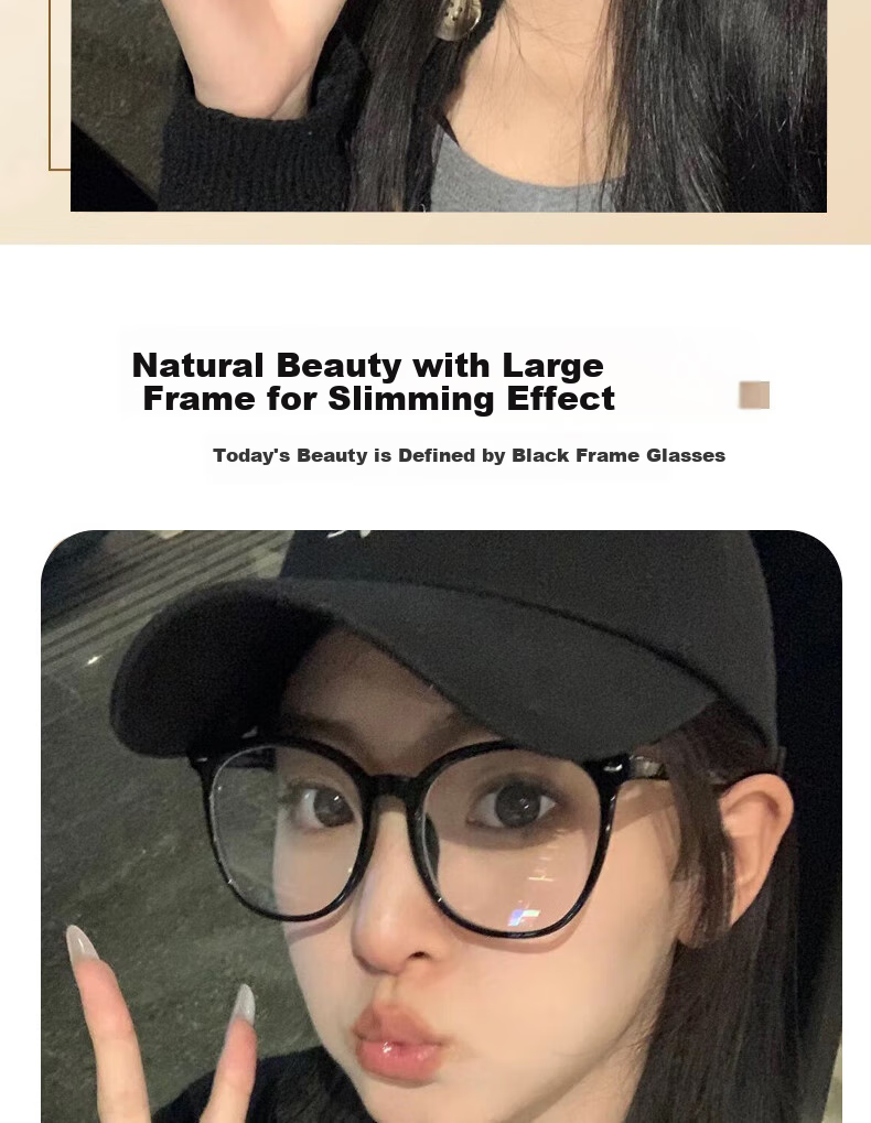 Cuntiandaofu Blue Light Blocking Glasses, Myopia Glasses, Anti-Radiation Glasses, Large Frame Slimming High-Definition Glasses for Men And Women, Glossy Black Frame, -2.00 Diopters 2