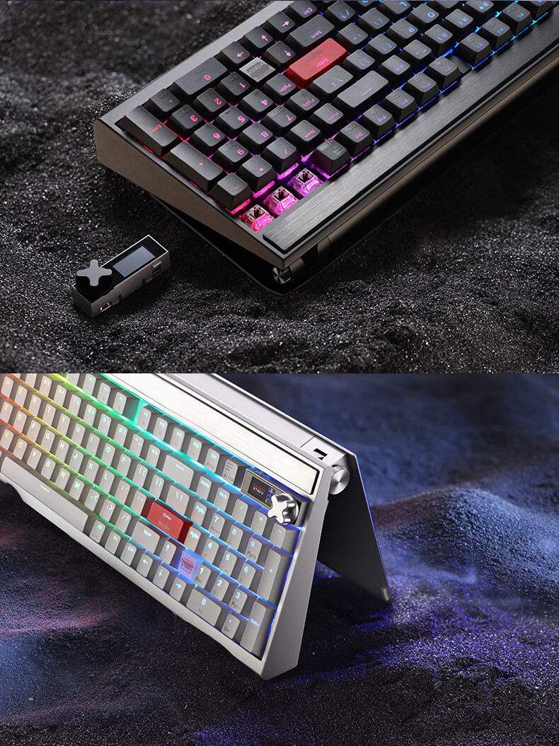 CHERRY PIXIU99 Custom Mechanical Gaming Keyboard Wireless 8K Report Nordic Top Chip Dual Suspension Structure Modular Screen Wireless Keyboard Christmas Gift 2