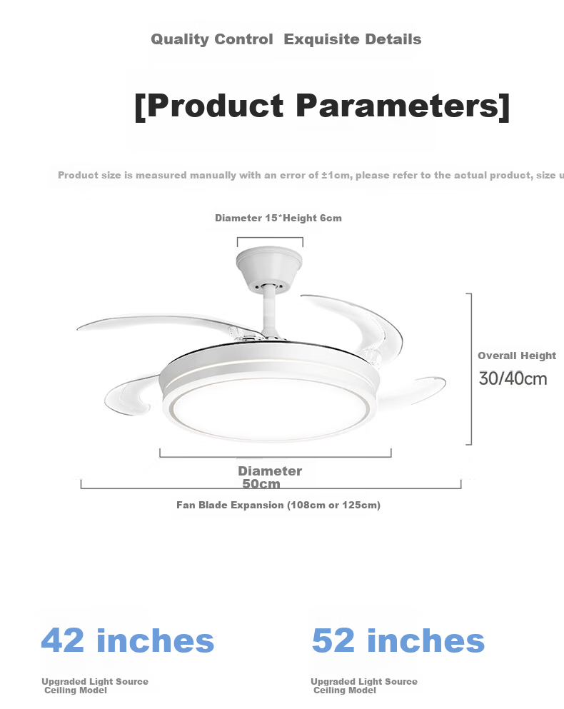 HP Pure Light Invisible Fan Lamp Integrated Dining Room Ceiling Fan Light Bedroom Zhongshan Lighting Zhenzhiguang with Installation Service 11