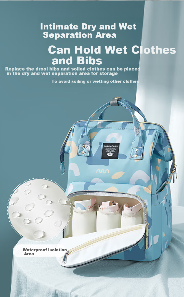 Aibao Shi Mommy Bag Multifunctional Large Capacity Maternity Backpack Lightweight Portable Work Mom Bag Off-White M419 10