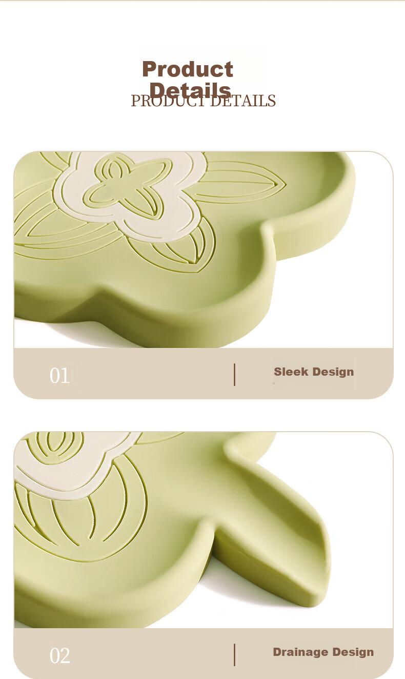 Fanyejia Soft Rubber Soap Dish Set of 2, Draining Bathroom Washbasin Soap Holder, Creative Drainage Soap Storage Rack for Dormitory 9
