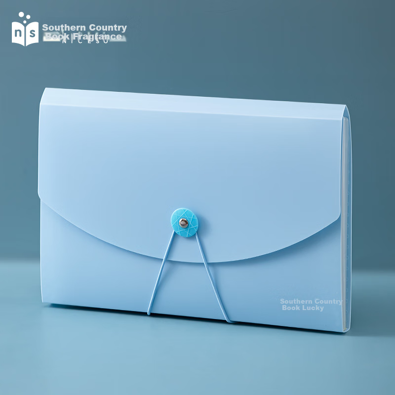 Nanguoshuxiang Receipt Organizer Folder Large Capacity Accordion File Holder for Bills, Receipts, Promissory Notes, Invoices, Classified Documents, Appliance Manuals Storage Organizer Blue