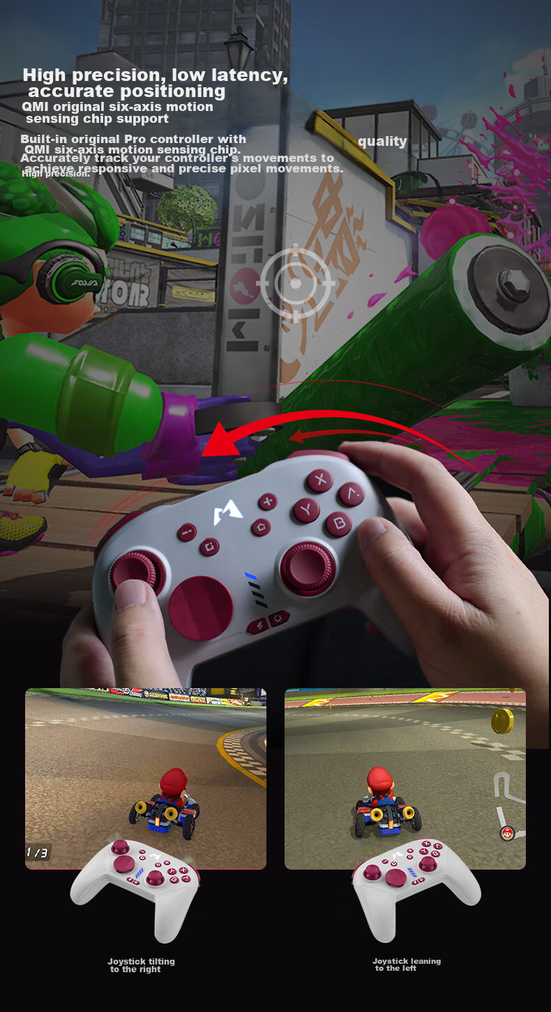 MOBAPAD Chitu Switch2/switch Controller, NS2 One-Button Wake-Up Controller Pro, Bluetooth Steam Wireless Game Controller for PC, Silk Song, Hades 2 Pokemon, Red 10