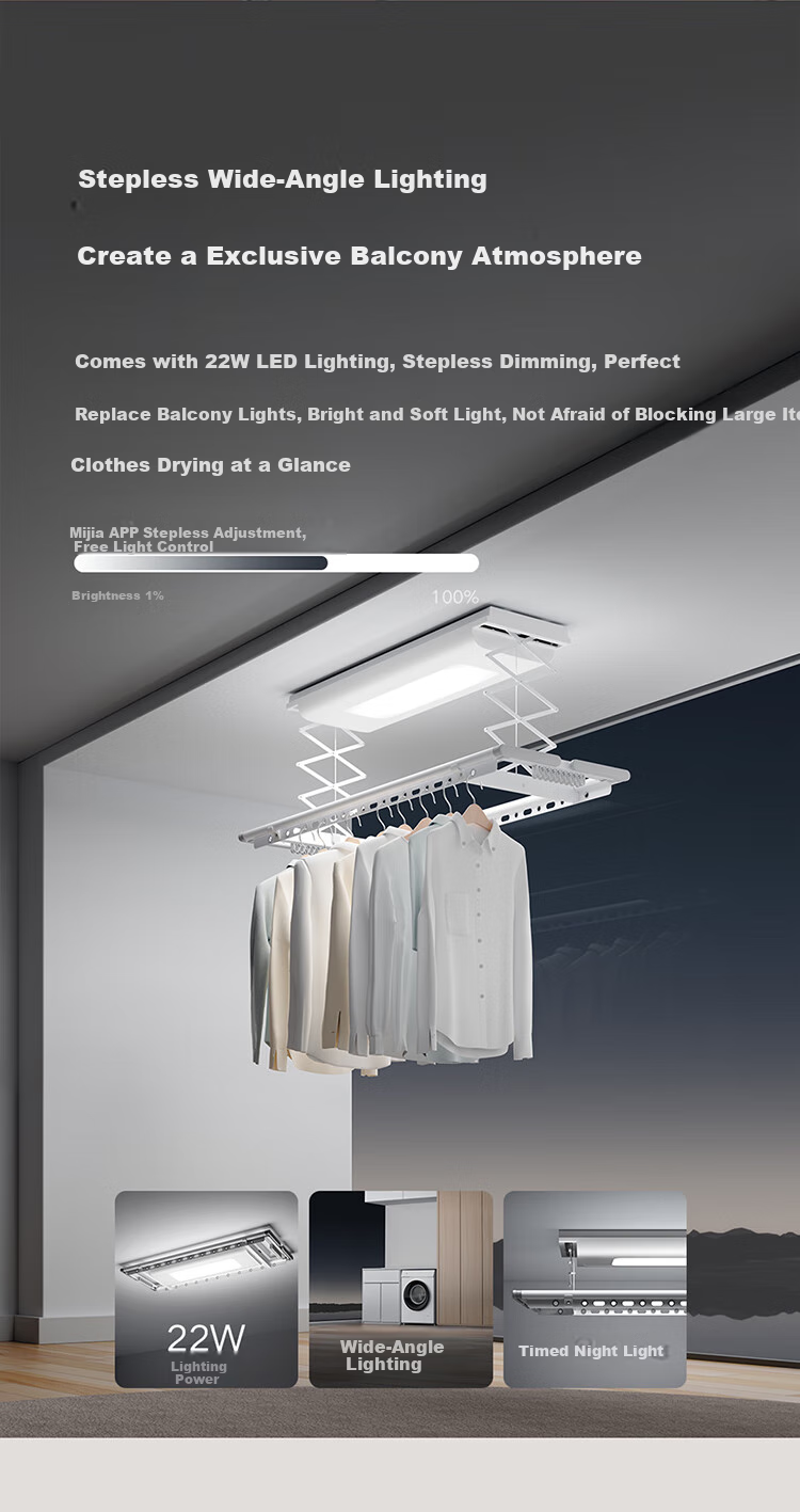 Mijia Smart Clothes Drying Rack 1S [Subsidy], Xiaomi Electric Invisible Clothes Hanger, Balcony Ultra-Thin Wireless Remote Control 3