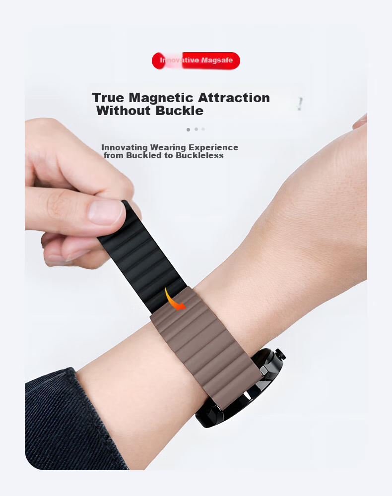 JINGZ Suitable for Huawei GT6/Pro Watch Strap, Compatible with GT5/4 Silicone Magnetic Band, Breathable Sports Wristband for Men, 22mm 3