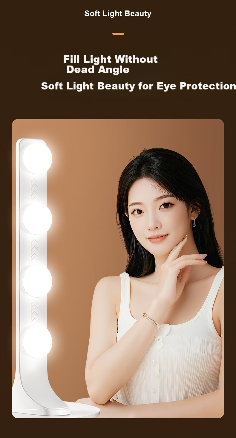 Jimantu Under-Neck Fill Light, Live Streaming Beauty Light for Hosts, Neck Wrinkle Whitening And Brightening Lamp, Eye Protection Light, Nasolabial Fold Long Strip Light 4