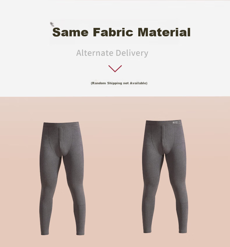 SNOWFLYING [Wool And Silk Knee Pads] New Autumn Men's Thermal Pants, Fleece-Lined Thick Knee Pads Cotton Pants Autumn Long Johns Cold-Proof 3XL 1