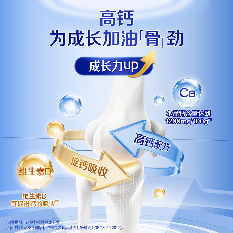 蒙牛铂金装 高锌高钙学生奶粉400g 青少年成人奶粉 便捷条装