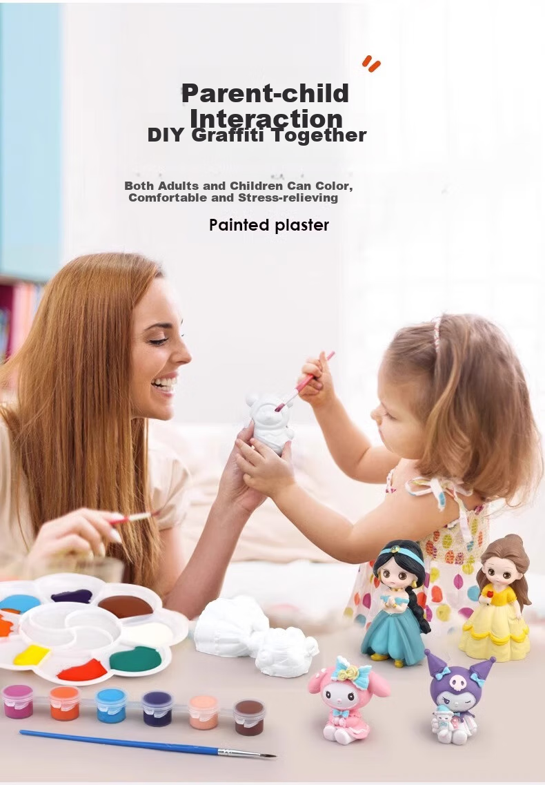 Shangmeibeibei Plaster Doll Coloring Craft DIY Painting Toy for Boys And Girls 3-6 Birthday Gift Princess Series 16