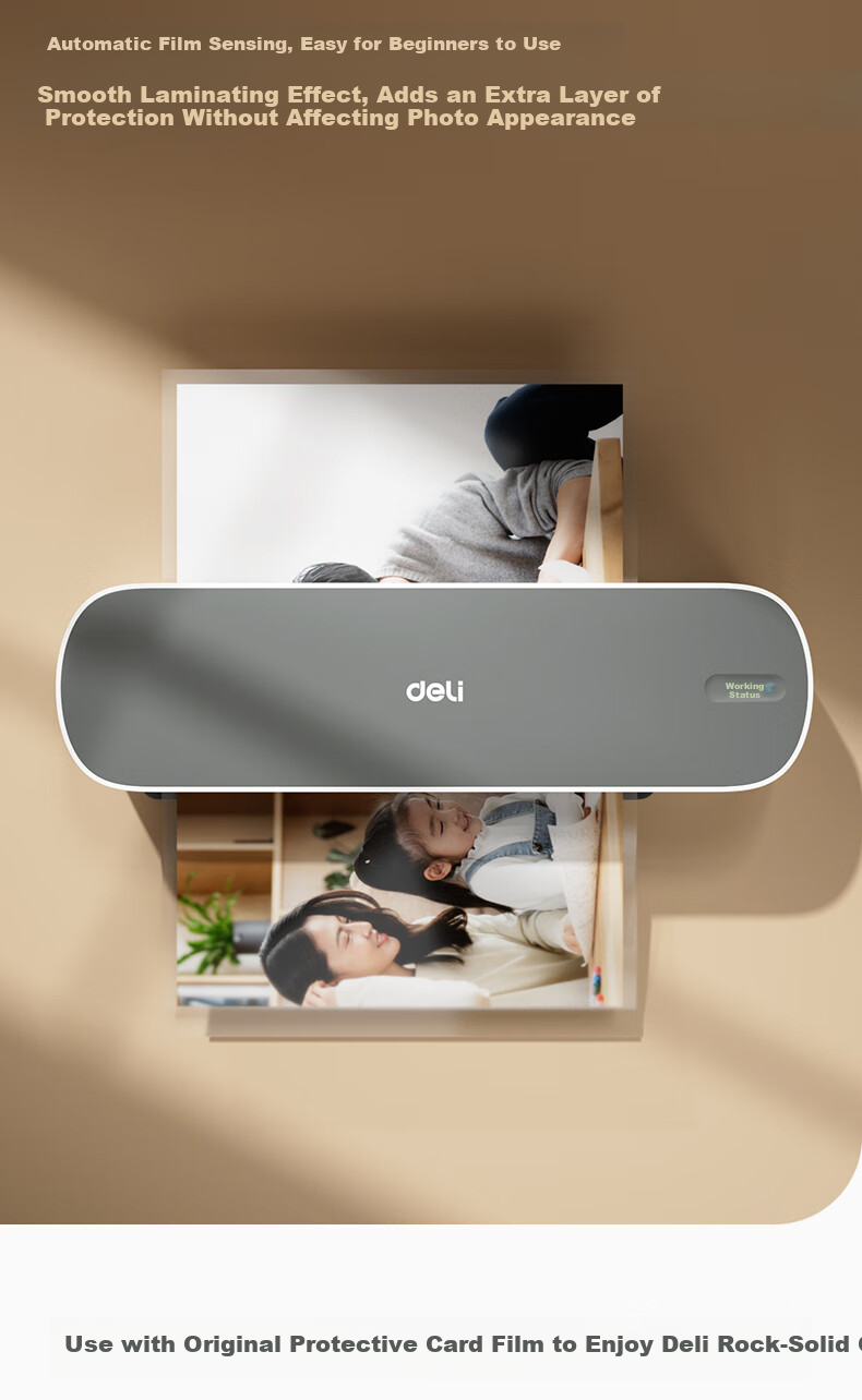 Deli A4 Photo Laminator for Home And Office Use, Compatible with A4 And Smaller Laminating Pouches, Commercial Photo Laminating Machine, Film Sealing Machine, GQ409 6