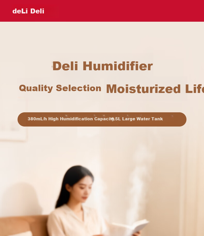 Deli Air Humidifier for Home Bedroom, High Mist Output Water Replenisher, Dorm Quiet UV-C Sterilizing Spray Device, Office Desk Nebulizer, Birthday And Holiday Gift 1