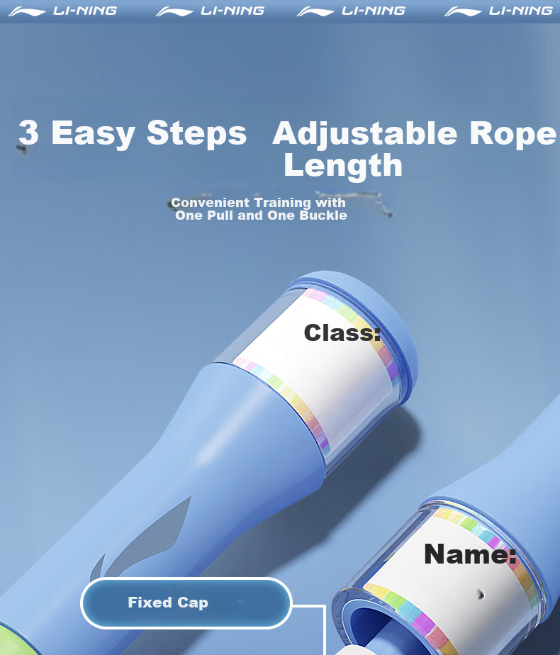 Li-Ning Jump Rope Sand-Specific for Children, Primary And Secondary School Students, First Grade Beginners, Segmented Sports Speed Test Training Jump Rope 18