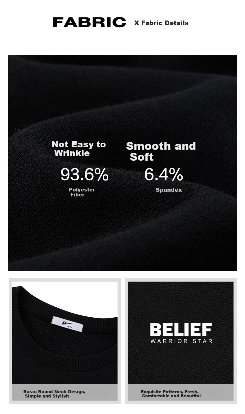 Huili Round Neck Sweatshirt for Men, Printed Long Sleeve T-Shirt, Printed Undershirt for Men, Spring And Autumn Casual Trendy Jacket, Men's Clothing 2