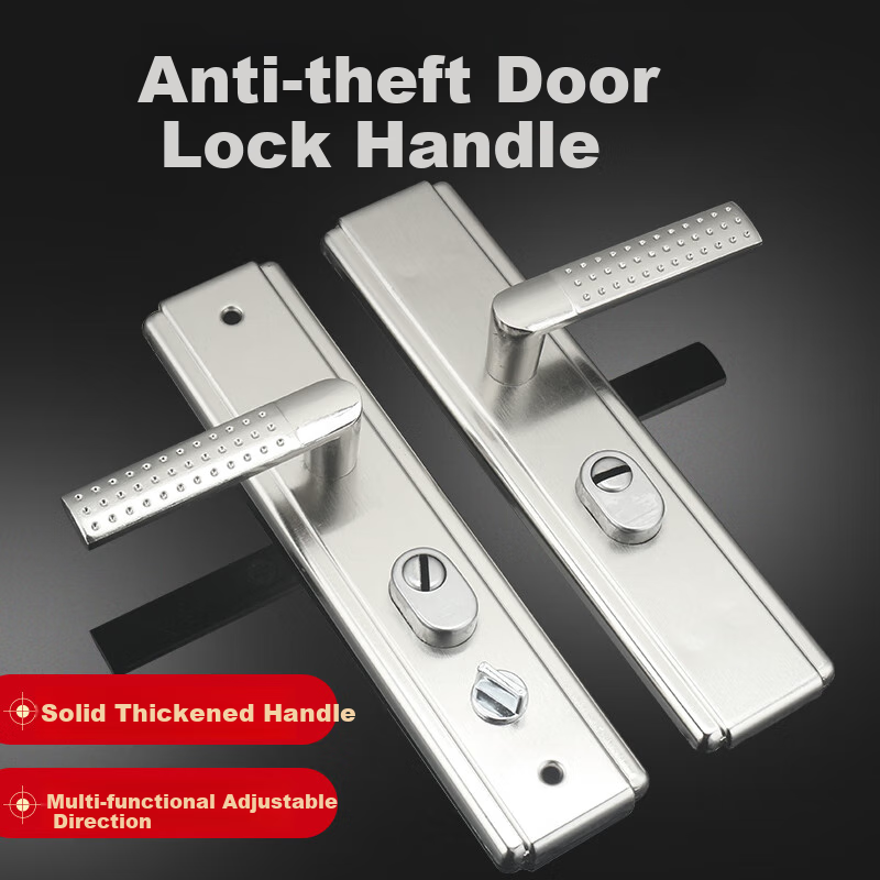 Chugong Stainless Steel Anti-Theft Door Lock Handle Panel, Thickened Handle, Entrance Door Pull Handle Lock, Universal Panel Handle 2