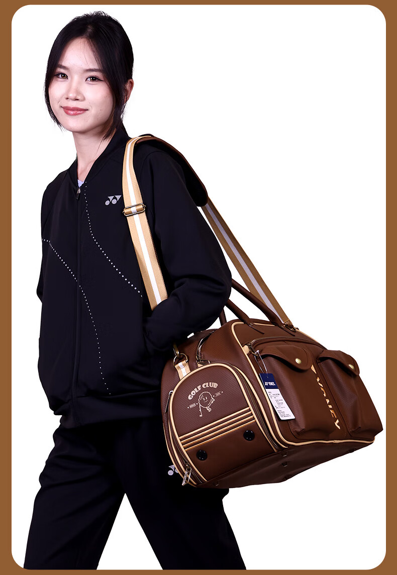 YONEX Badminton Bag Fashion Boston Clothing Bag Handheld Shoulder Crossbody BB-5854 Chocolate 6
