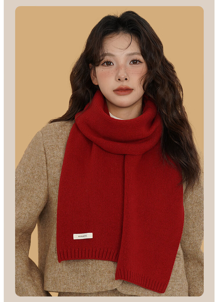 FitonTon Women's Winter Scarf 100% Wool Thick Warm Shawl Neck Warmer Gift Box for Girlfriend Birthday New Year 6