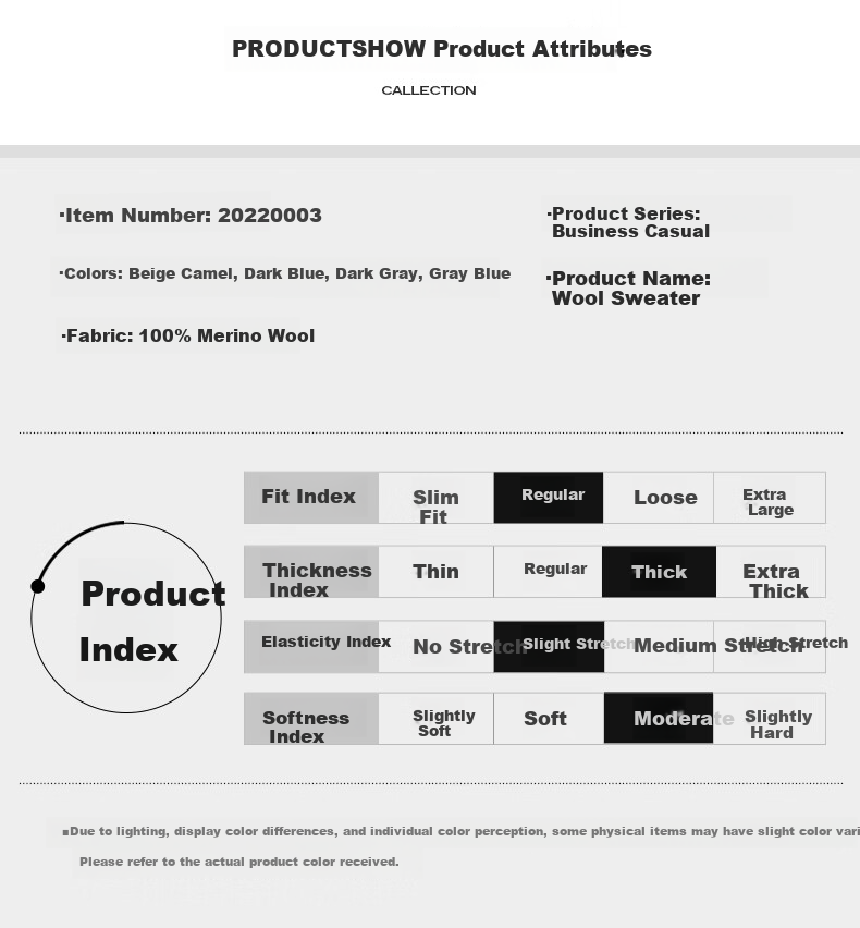 Hengyuanxiang Men's 100% Pure Wool Sweater, Thick Knit Pullover for Autumn And Winter, Round Neck Base Layer, Knitted Sweater 6