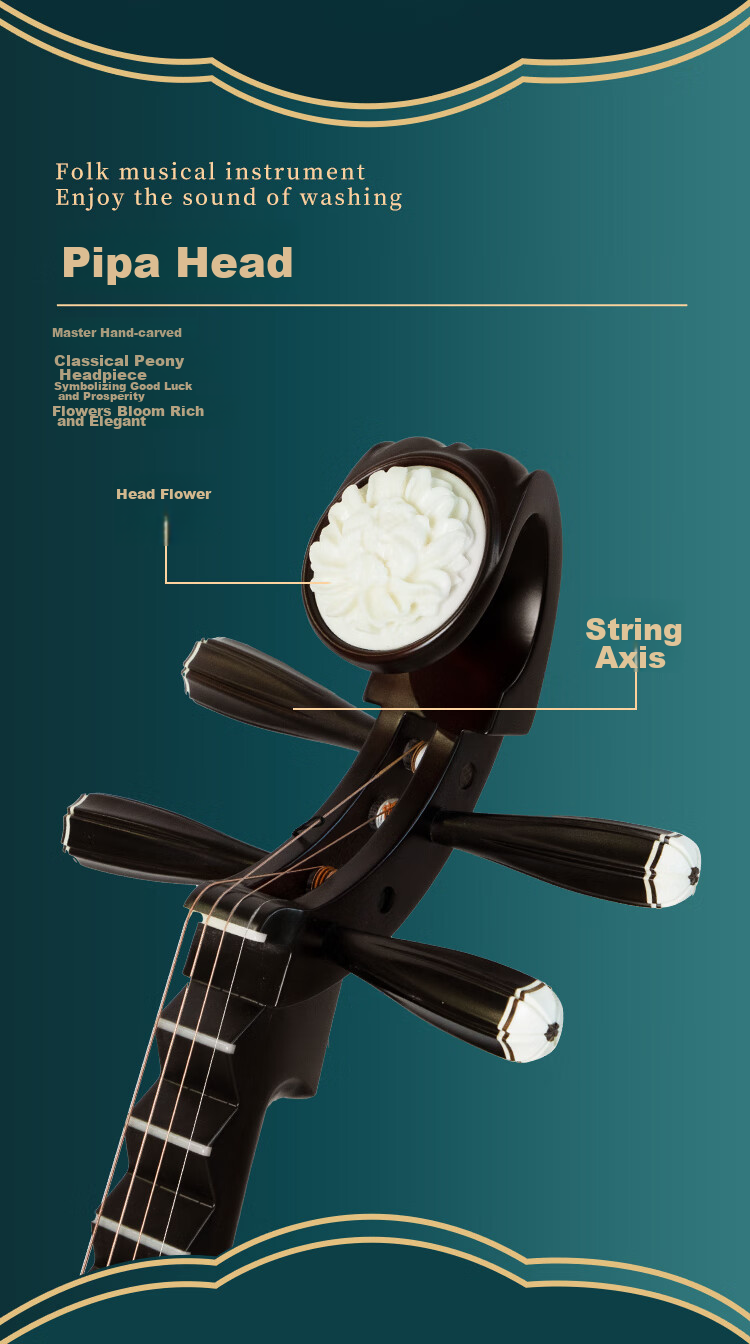 Xinghai Pipa 8916 Black Purple Sandalwood Instrument Adult Children Beginner Professional Grading Performance 6