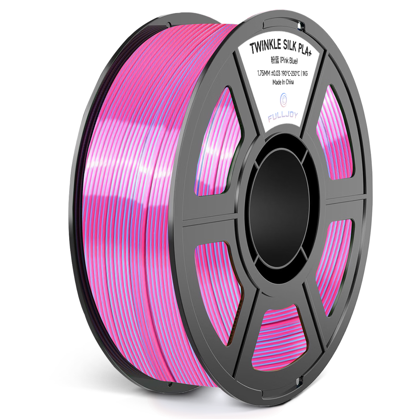 FULLJOY 3D Printing Filament SilkPLA+ Shiny Silk Dual-Color Multi-Color Tri-Color Gradient Texture Vibrant Colors Compatible with Taz 3D Printer FDM