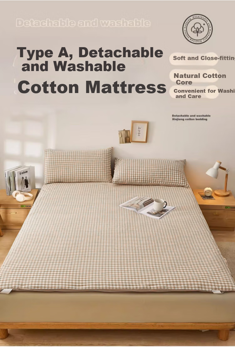 Wuyinliangpin 100% Xinjiang Cotton Mattress Pad, Removable And Washable, Pure Cotton Mattress Cover, All-Cotton Quilt, 1.8x2 Meters, 7 Ji 1