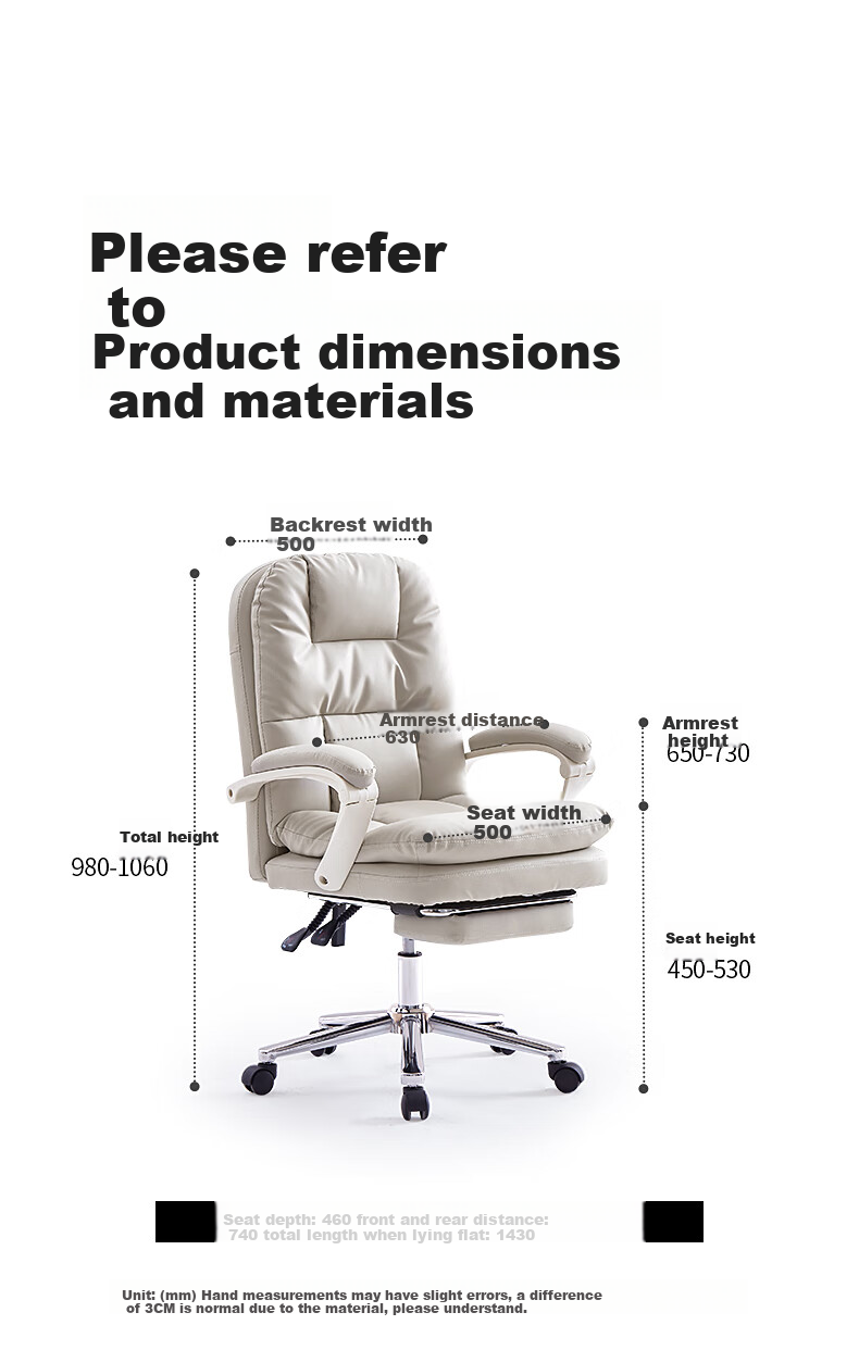 Guquan C733 Milk White Ergonomic Office Chair for Home, Long Sitting, Study, Dormitory And Study Room - Reclining 26