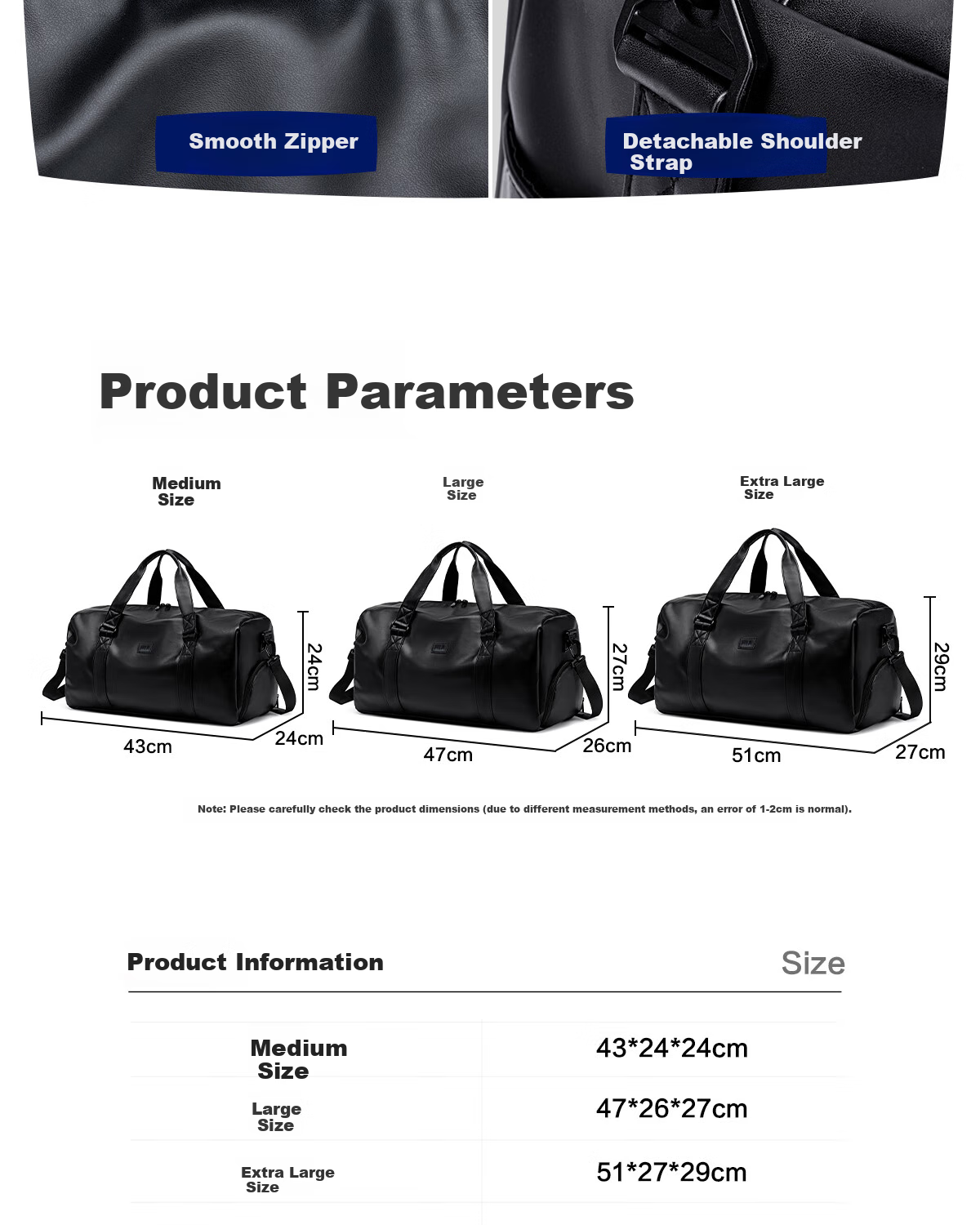 HLA Travel Bag, Handheld Luggage Bag for Men And Women, Sports And Fitness Bag, Short-Distance Business Trip Suitcase, Large Capacity Travel Bag 10