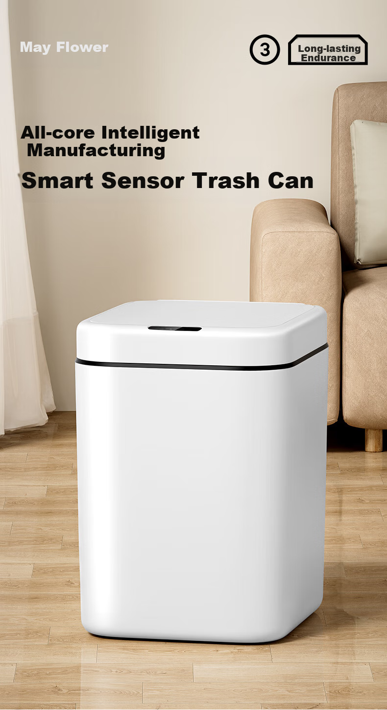 Wuyuehua Smart Sensor Trash Can, 13L Large Capacity, Battery-Powered, for Home Use in Bathroom, Living Room And Kitche 1