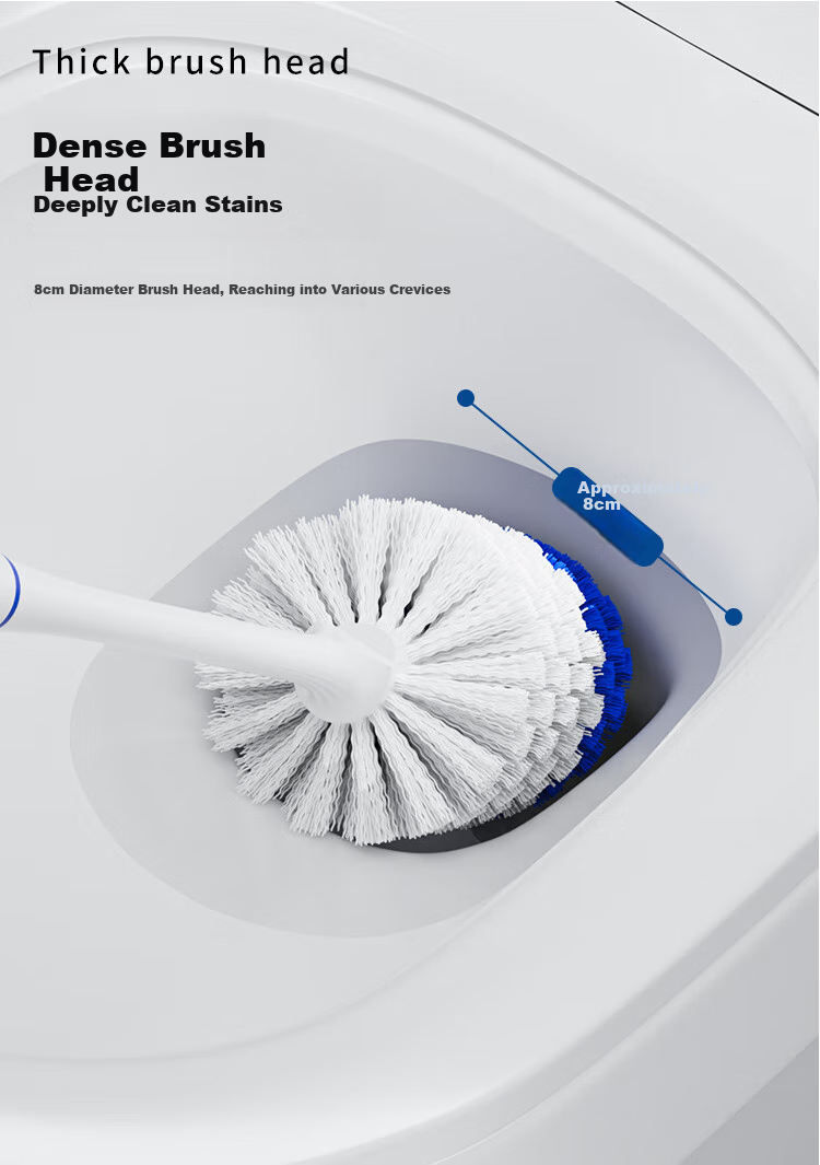 MR.SIGA Long-Handle Soft Bristle Toilet Brush, Bathroom Cleaning Brush, Wall-Mounted Toilet Brush with Enlarged Brush Head 8
