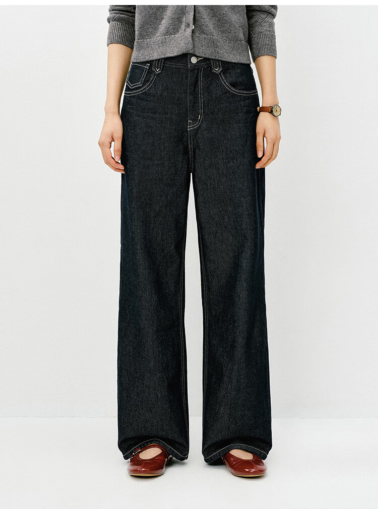 Semir Women's Summer Jeans with Lyocell Wide-Leg Pants 2026 New Loose Fit Long Pants Hong Kong Style Slimming Floor-Length Trousers 35