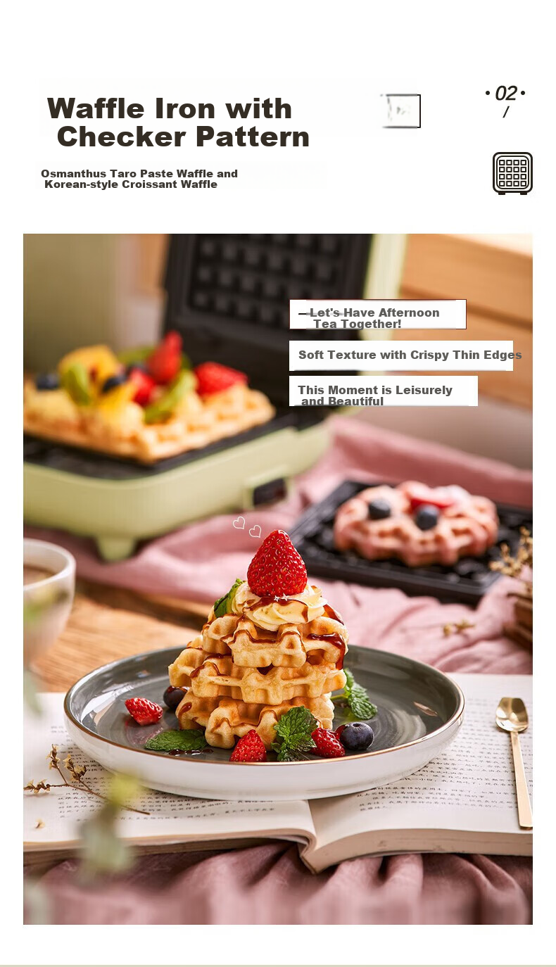 Bear Sandwich Maker, Electric Griddle with Removable Parts, Double-Sided Heating, Home Breakfast Machine, Light Meal Maker, Waffle Maker, Toast Press And Grill 5